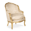 Gold Louis Armchair with regal carved wooden frame