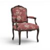 Luxury vintage armchair with ebony wooden frame and plush seating