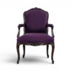 Ebony Splendour Armchair with intricate carvings and red upholstery