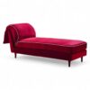 Velour Bliss Chaise Lounge with gold-finish base and velvet upholstery