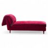 Side view of Velour Bliss Chaise Lounge with soft accent pillows
