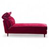 Contemporary velvet chaise lounge in pale beige tone