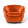 Ember Lounge Chair in bold burnt orange velvet upholstery