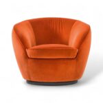 Ember Lounge Chair in bold burnt orange velvet upholstery