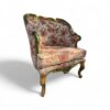 Vintage Flora Carved Armchair with antique floral upholstery