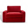 Modern Calice red velvet armchair with sleek design