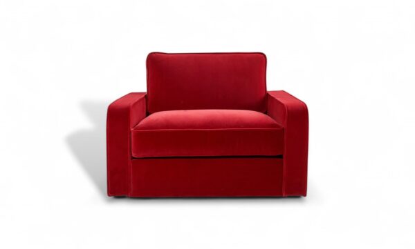 Modern Calice red velvet armchair with sleek design