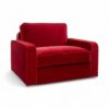 Calice Red Velvet Armchair with rich crimson upholstery