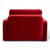 Stylish red velvet armchair with luxurious cushioning