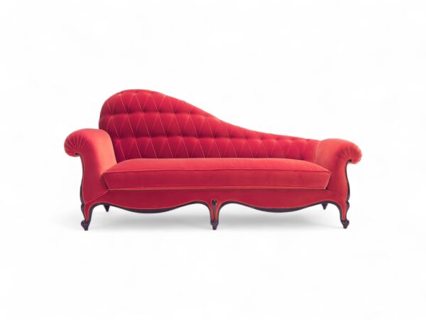 Scarlet Royale Chaise Lounge with diamond-tufted backrest