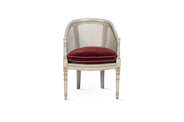 French-inspired accent chair with cane backrest