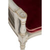 Parisian wooden chair with hand-carved details and velvet upholstery