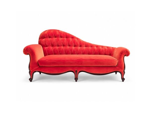 Scarlet Royale Chaise Lounge with diamond-tufted backrest