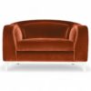 Modern barrel-style accent chair with wooden base