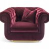 Classic tufted Chesterfield armchair with rolled arms
