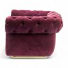 Luxury velvet Chesterfield armchair in deep red finish