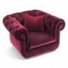 Imperial Chesterfield Armchair in plush velvet upholstery