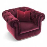 Imperial Chesterfield Armchair in plush velvet upholstery
