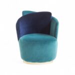 Aurora Swivel Armchair with velvet upholstery