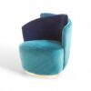 Modern velvet swivel chair with curved backrest