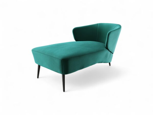 Modern Emerald Velvet Chaise Lounge with minimalist design