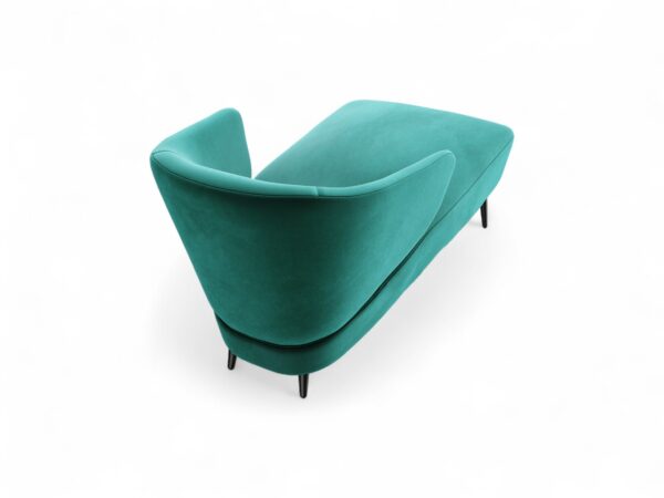 Side view of Emerald Velvet Chaise Lounge in rich green velvet