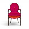 Luxe Harmony Armchair with vibrant fuchsia velvet upholstery