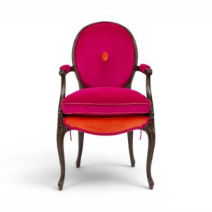 Luxe Harmony Armchair with vibrant fuchsia velvet upholstery