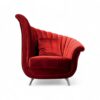 Scarlet Majesty Armchair in rich velvet with winged backrest