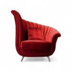 Scarlet Majesty Armchair in rich velvet with winged backrest