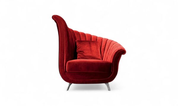 Scarlet Majesty Armchair in rich velvet with winged backrest