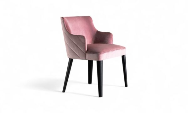 Petal Grace Chair with velvet upholstery and curved back