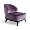 Velora Accent Chair in lavender velvet upholstery