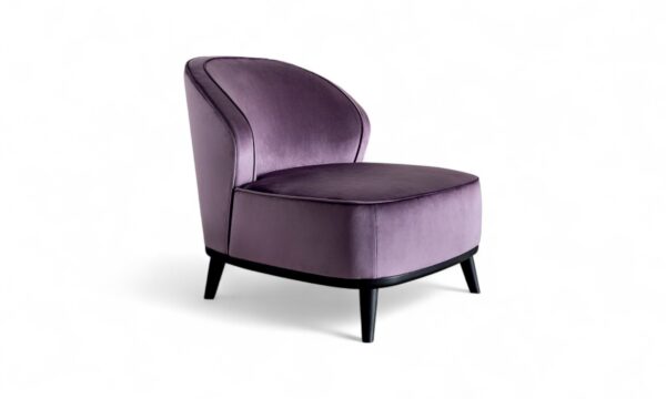 Velora Accent Chair in lavender velvet upholstery