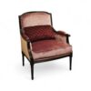 Luxurious mulberry velvet armchair with plush cushioning