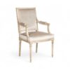 Traditional carved armchair with fluted legs and square back