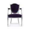 Regal Contrast Armchair with purple velvet and ornate silver frame