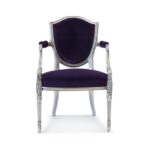 Regal Contrast Armchair with purple velvet and ornate silver frame