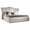 Champagne Essence Bed with sculpted velvet headboard