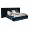 Twilight Splendor Bed with tufted blue velvet headboard and plush base.
