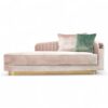 Contemporary velvet chaise lounge in pale beige tone