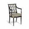 Nocturne Crest Chair with gilded lattice back and dark wood frame