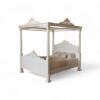 Ivory Tranquille Bed with tall four-poster canopy and carved details