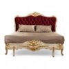 Dolce Vita Bed with deep red velvet and ornate gold carvings