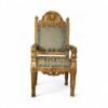 Baroque Emperor Throne Chair with gold carving and royal fabric