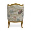 Gilded frame lounge chair with luxurious cushioning