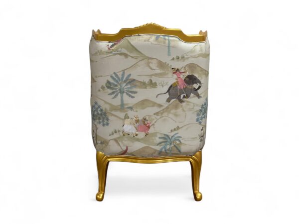 Gilded frame lounge chair with luxurious cushioning