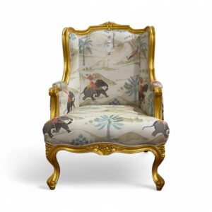 Golden Ivy Lounge Chair with ornate gilded frame