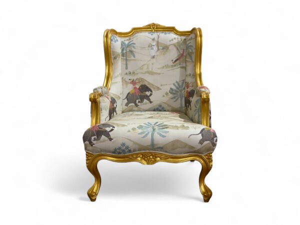 Golden Ivy Lounge Chair with ornate gilded frame
