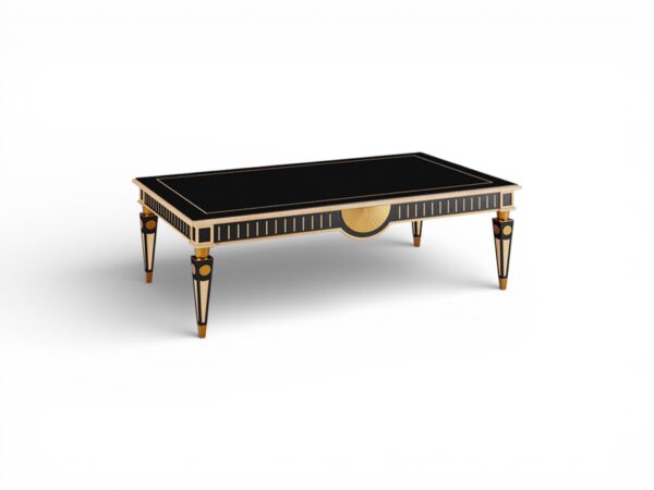 Luxury black coffee table with geometric detailing